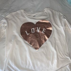 white long sleeve shirt with heart!